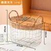 Bandeja para hornear japonesa Cesta de almacenamiento de mimbre Cesta redonda para exhibir pan Cesta para snacks Cesta de bambú Plato de frutas tejido Cesta de frutas