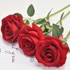 Rosa de franela individual, flor artificial, decoración para el hogar, hotel, boda, San Valentín, ramo de flores artificiales, pared de rosas