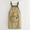 Avental de Desenho Animado Moderno para Trabalho em Catering, Roupa de Trabalho Resistente à Água com Logo Estampado, Avental de Cintura Ajustável para Mulheres na Cozinha