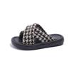 Pantuflas de Exterior para Niños 2024 Verano Nuevo Cruzadas Tartán Piedra Estilo Coreano Moda Casual Pantuflas para Niñas