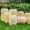 Abajur de Lanterna de Bambu Puramente Artesanal, Luminária Pendente Criativa com Personalidade Estilo Chinês, Design Artístico para Restaurante e Pousada, Lâmpada Retrô para Casamento