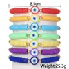 Pulsera de Ojo de Diablo Transfronteriza Moda Bohemia Color Arcoíris Cerámica Suave Pulsera Set de 7 Piezas para Mujer Venta al por Mayor
