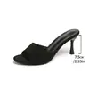 Novedad de Verano Estilo Transfronterizo Zapatillas de Tacón Alto para Mujer 2026 Talla Grande Tacón Fino Gamuza Estilo Europeo y Americano Sandalias sin Cierre Venta al por Mayor