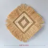 Decoración de Pared Redonda Estilo Bohemio Hecha de Paja para Casas de Huéspedes, Adecuada para Decoración de Pared de Dormitorio y Comedor