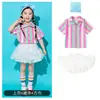 1º de Junho Fantasias de Performance Infantil Uniformes de Performance de Cheerleading Conjunto de Camisa Listrada para Alunos do Ensino Fundamental Uniformes para Aula de Dança do Jardim de Infância