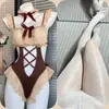 Lingerie Sexy com Laços, Estilo Retro Puro Desejo, Conjunto Vestido Peça Única Vazado sem Costas com Babados