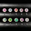 Tachuela para Oreja de Aleación de Titanio F136 con Base Redonda y Zircón de Medusa Engastado en Garras, Stud para Labio, Cabeza de Joyería para Piercing Interno Espiral de 0.9 Hilo