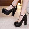 Zapatos de tacón alto de 13 cm, impermeables, con plataforma gruesa, de una sola capa, estilo cheongsam, modelo pasarela, talla T para mujer