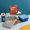 Juego de lonchera y vaso de agua de PP de grado alimenticio, lonchera sellada para estudiantes, lonchera apta para microondas para trabajadores de oficina con cubiertos
