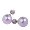 E347 Versión coreana del mismo estilo aretes de pimienta aretes de perlas de doble cara nuevos aretes de caramelo de bola redonda con diamantes completos lote