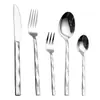 Cuchillo, Tenedor y Cuchara de Acero Inoxidable 410 para Bistec Comida Occidental, Vajilla con Patrón Acolchado Facetado de Diamante, Cuchillo, Tenedor y Cuchara de Bistec de Alto Valor