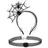 Set de Diadema y Collar para Halloween, Diadema de Telaraña, Accesorios Festivos para Fiesta, Pasadores, Accesorios Populares para el Cabello para Tomar Fotos
