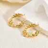 Aretes de Acero Inoxidable Gota de Ojo de Gato, Lujo Ligero, Gama Alta, Aretes Exagerados, Aretes de Moño Grande Retro a la Moda para Mujer