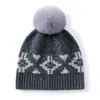 Gorro cálido y a prueba de frío gorro simple versátil nuevo gorro de cachemir gorro jacquard retro gorro suave con pompón Fair Isle