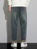 Jeans Rectos Sueltos para Hombre 2024 Otoño e Invierno Marca de Moda Cónicos Retro Americano Casual Pantalones Largos de Moda para Hombre