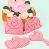 Dia dos Namorados Desenho Animado Biscoitos Coração Biscoitos em Formato de Coração Simulação DIY Fofo 3D Pressionar Fondant Ferramentas de Confeitaria Doméstica