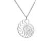 Coleção de joias atacado concha espiral fóssil pingente titânio aço feminino colar charme nautilus aço inoxidável colar