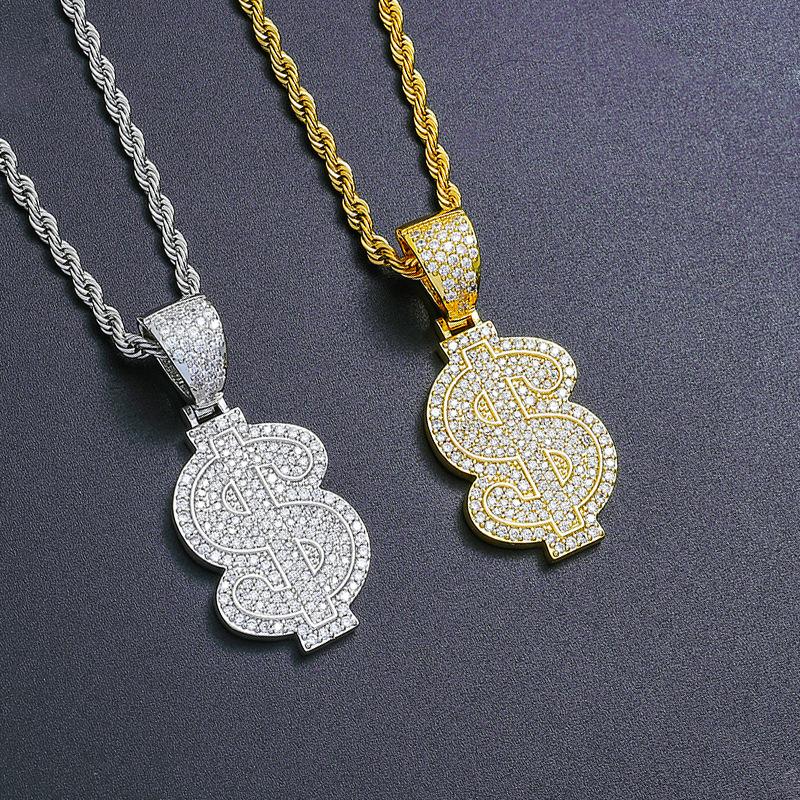 修4嘻哈满钻小美金项链