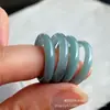 Anel de Jade Azul A-Grade, Aro de Anel, Anel de Jade, Anel Quadrado, Anel Liso, Anel de Cauda, Joia de Mão, Anel de Jade Sihui