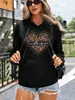 Shein Essnce Cangurera con Estampado de Leopardo y Corazón con Cordón