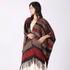 Nuevo Chal a Rayas de Bloques de Color de Moda 2026 para Mujer, Adecuado para Viajar en Xizang, Yunnan y Qinghai, Capa Exterior para Sesión de Fotos