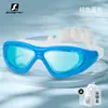 Gafas de Natación Transparentes con Marco Grande Electroplateado para Adultos Gafas de Buceo Impermeables Antivaho de Alta Definición Gafas de Buceo 9100