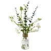 Decoración del Hogar con Artículos de Vidrio con Olor a Madera Artificial, Flores Artificiales, Agua Falsa, Plantas Verdes Artificiales en Maceta, Flores Falsas, Adornos de Escritorio