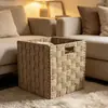 Cesta de Almacenamiento Hecha de Jacinto de Agua Tejido, Cesta de Almacenamiento Plegable Hecha a Mano, Más Vendida en Amazon, Almacenamiento Natural para Exteriores para Acampar