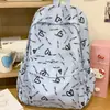 Mochila casual estilo coreano transfronteiriça, mochila escolar estudantil de grande capacidade, estampada, de alta aparência, mochila doce e fofa para homens e mulheres
