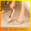 Elegantes Zapatos de Tacón Alto con Lazo Bellamente Diseñados para Mujer, Nuevos Zapatos Individuales Versátiles y Cómodos de Moda para Mujer en Primavera y Verano 2025
