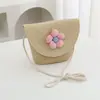 Bolsita Pequeña Linda de Verano para Niños Bolso Nuevo para Mujer Celebración en Línea Monedero de Moda Bolso de Paja Bolso Cruzado de Viaje para Bebé Moderno