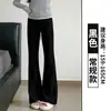 Pantalones deportivos grises para mujer para otoño e invierno, forrados de polar, nuevo modelo 2026, de cintura alta, corte ajustado, ligeramente acampanados para mujeres petite