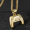 Collar con colgante de juego realista y moderno con personalidad de plata europea y americana para hombre, estilo hip-hop, combina con todo.
