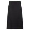 Falda midi línea A moda elástico trasero diseño de abertura talla grande gorda m media falda estilo casual de viajero media falda