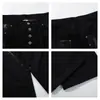 Jeans de Pierna Ancha con Parches de Cuero PU Plisado con Remaches y Botones para Hombre, Pantalones Casuales Sueltos de Estilo Hip-Hop Streetwear de Nueva Primavera para Mujer
