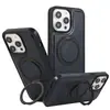Soporte Giratorio de Comercio Exterior Funda Magnética para Teléfono Adecuada para Apple 15PROMAX Tendencia 14 A Prueba de Caídas 13 Patrón de Cuero 12
