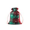 Sacolas de Presente Xadrez de Natal, Sacolas Pequenas de Tecido com Cordão de Algodão, Sacolas de Embalagem para Doces de Presente, Sacolas de Presente com Cordão