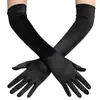 Guantes para Baile de Máscaras de 1920 para Mujer Gatsby Negro Rojo Blanco Guantes Vestido de Novia Tocado Combinación Guantes