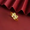 Novo Anel de Ouro de Areia Vietnamita, Anel de Laço Escama de Peixe de Luxo Leve para Mulheres, Design Único, Cor Duradoura, Joia