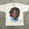 Camiseta Informal de Manga Corta para Hombre con Estampado de Letras Vintage Trendy High Street Y2k Gótico Harajuku Hip Hop para Pareja