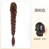 Peluca trenzada de coleta baja para mujer con clip, trenza larga retorcida terminada, nueva peluca de estilo chino con coleta trenzada