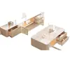 Modelo nuevo estilo Ins color crema para casas pequeñas, juego de mueble de TV y mesa de centro moderno y simple de vidrio templado para la sala de estar