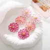 Pendientes Estilo Resort Bohemio Transfronterizos, Pendientes de Margarita Tejidos de Colores, Pendientes Florales Huecos de Rafia Hechos a Mano