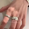 Anillo de Perlas de Imitación de Alta Gama para Mujer, Exquisito y Lujoso Anillo Abierto de Malla Floral, Estilo de Nicho de Moda para el Dedo Índice