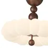 [Wow] Lámpara de Techo Estilo Crema Francesa, Lámpara Creativa Estilo Mid-Century para Dormitorio Principal, Lámpara de Atmósfera Nueva de Espectro Completo con Protección para los Ojos