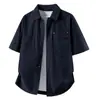 Camisa de Manga Corta Tie-Dye con Gradiente Hielo de Nuevo Estilo para Hombre, Camisa de Marca Moderna con Cuello Campana de Manga Corta Estilo Hong Kong, Chaqueta Cárdigan de Media Manga