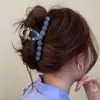 Pinza para el pelo coreana linda para mujer, tamaño grande, estilo de alta gama, adecuada para cabello grueso, pinza de tiburón, horquilla, pinza de lazo