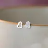 Pendientes de Calabaza Estilo Chino S999 de Plata Pura para Mujer, Artísticos Retro Dulces Únicos Personalidad Fresca Pendientes Nuevo Estilo Chino Venta al por Mayor