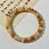 Pulseira de Bodhi Natural com Pastilhas de Flor Flutuante Multicoloridas, Círculo Único de Corte Reto, Alívio Silencioso do Estresse, Joia de Contas Budistas Macias para Envolver o Dedo