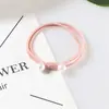 Banda de goma para el cabello para mujer, tocado de cuerda, aro elástico para el cabello, sencillo, famoso en Internet, accesorios para el cabello sencillos, funda de cuero, cuerda fina para el cabello para mujer